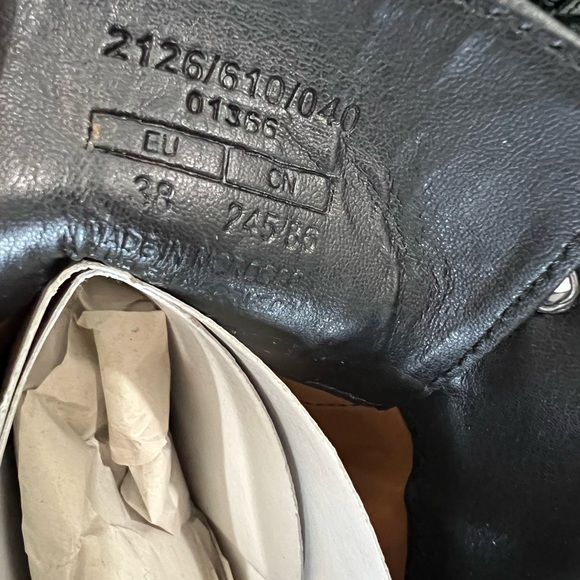 New Zara Leather Ankle Combat Black Boots size 38 (US 7.5) model 2126/610 - Picture 12 of 13